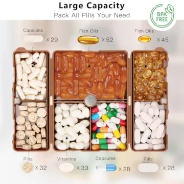 FYY Pill Organizer with Magnetic Closure - 7 Compartments