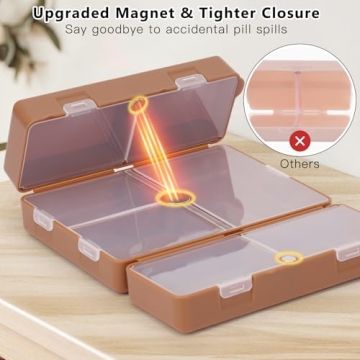 FYY Pill Organizer with Magnetic Closure - 7 Compartments