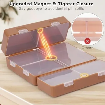 FYY Pill Organizer with Magnetic Closure - 7 Compartments