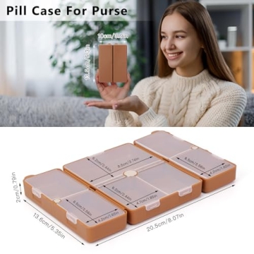 FYY Pill Organizer with Magnetic Closure - 7 Compartments