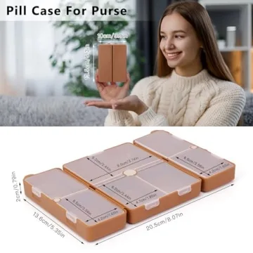 FYY Pill Organizer with Magnetic Closure - 7 Compartments