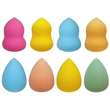 BS-MALL(TM) Latex Free Flawless Full Size Makeup Blender Foundation Puff Multi Shape Sponges (8 Pcs,Style 1)