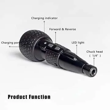 SHENHAOXU 3.6V Cordless Electric Screwdriver Rechargeable portable Mini Rotary Home Gadget，Automatic Manual all in one with LED Light and USB-C Charging Cable BLACK