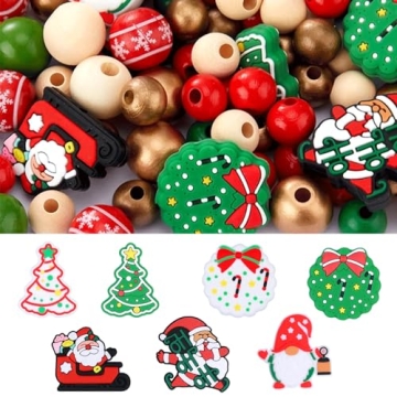 7PCS Christmas Silicone Beads for Creative DIY Crafts