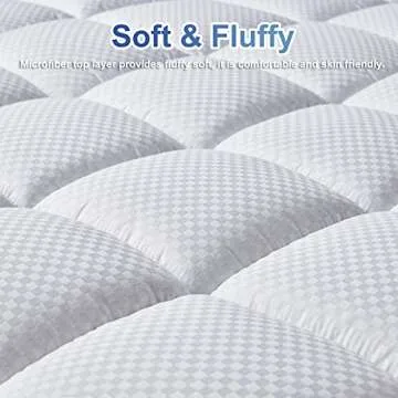 MATBEBY Bedding Quilted Fitted Full XL Mattress Pad Cooling Breathable Fluffy Soft Mattress Pad Stre...