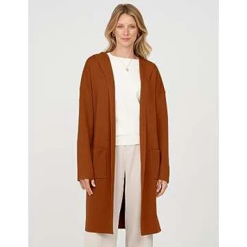 Stylish and Cozy MEROKEETY Long Hooded Cardigan Sweater - Perfect Addition to Your Wardrobe!