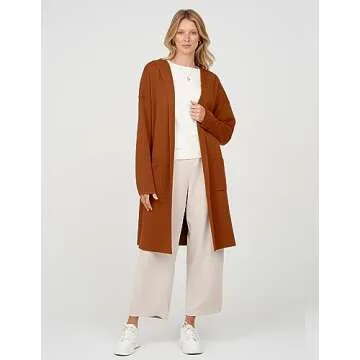 MEROKEETY Long Hooded Cardigan Sweater for Women