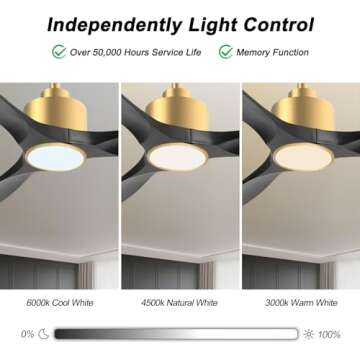 OFANTOP 52 Inch Quiet DC Motor Ceiling Fan with Lights