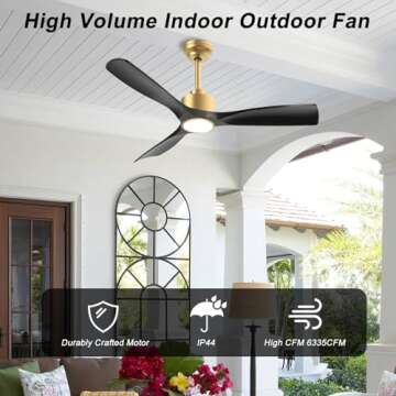 OFANTOP 52 Inch Quiet DC Motor Ceiling Fan with Lights