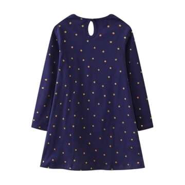 Charming Cotton Long Sleeve Dress for Little Girls 1-8 Years