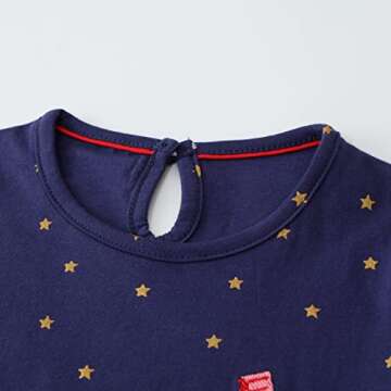 Charming Long Sleeve Cotton Dress for Girls 1-8