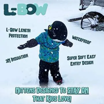 L-Bow Kids Mittens Waterproof Design for Warmth