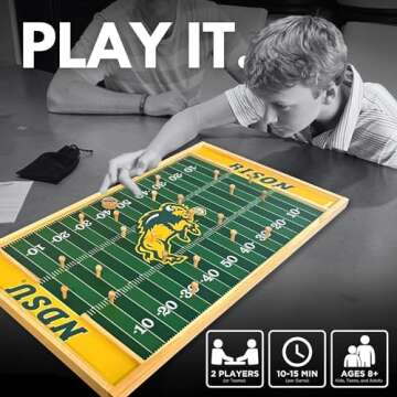North Dakota State University Bison Flickboards Wooden Tabletop College Football Board Game - Indoor...