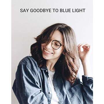TIJN Blue Light Blocking Glasses, Computer Reading/Gaming/TV/Phones Glasses for Women Men,Anti Eyest...
