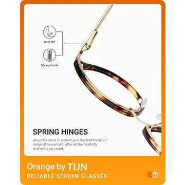 TIJN Blue Light Blocking Glasses, Computer Reading/Gaming/TV/Phones Glasses for Women Men,Anti Eyestrain & UV Glare