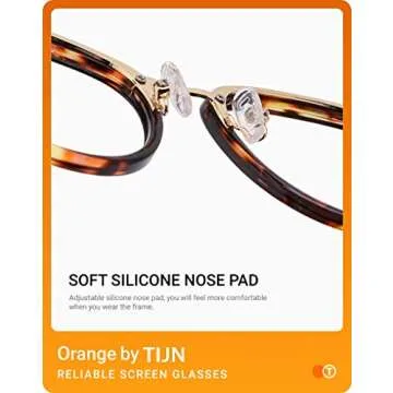 TIJN Blue Light Blocking Glasses, Computer Reading/Gaming/TV/Phones Glasses for Women Men,Anti Eyestrain & UV Glare