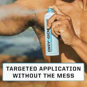 Dry Goods Original Athletic Spray Powder 5.4oz - Stay Dry & Fresh, Absorbs Moisture, Reduces Chafing and Blisters, No Powder Mess, Long-Lasting Sweat and Odor Control, Made in The US