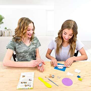 Hapinest Make Your Own Clay Jewelry Dish Craft Kit for Girls, Clay Art Kit, Clay Crafts Kit Arts and Crafts Kit for Girls Ages 8 9 10 11 12-14 Years Old & Up