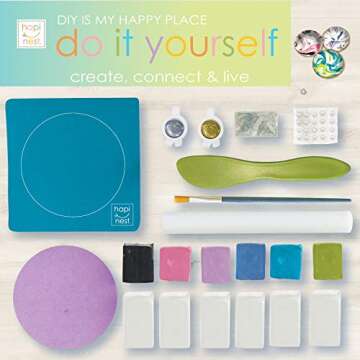 Hapinest Make Your Own Clay Jewelry Dish Craft Kit for Girls, Clay Art Kit, Clay Crafts Kit Arts and Crafts Kit for Girls Ages 8 9 10 11 12-14 Years Old & Up