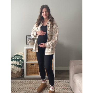 POSHDIVAH Maternity Bodysuit Soft Stretchy Jumpsuit