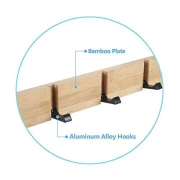 JSVER Wooden Coat Hooks Coat Rack Wall Mounted, Modern Coat Rack, Space-Saving Coat Hook with 4 Standard Retractable Hooks Hat Coat Hook for Entryway, Hallway, Bathroom, Living Room, Bedroom