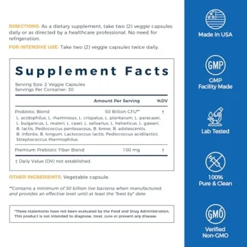 NewRhythm Probiotics 50B CFU 20 Strains Digestive Support