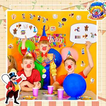 50 Pieces Circus Party Favors Stickers Carnival Stickers Animal Clown Sticker Carnival Themed Party Favors Carnival Circus Theme for Birthday Baby Shower Decoration
