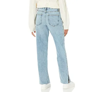 The Drop Vintage Indigo Relaxed Straight Jeans Side Slit