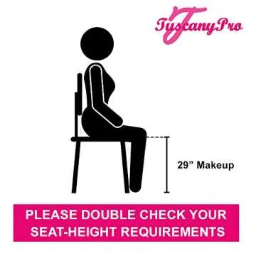 Unique -TuscanyPRO Folding-Compact Makeup Artist Chair (29" SEAT Height) w/ 14″ LED Ring Light-Bes...