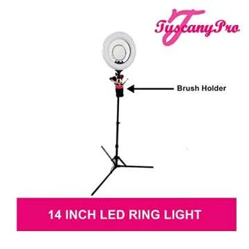 Unique -TuscanyPRO Folding-Compact Makeup Artist Chair (29" SEAT Height) w/ 14″ LED Ring Light-Best Combo Deal in The Industry!!!