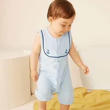 pureborn Baby Boys Girls Nautical Romper One-Piece Beach Outfit Summer Clothes 0-24 Months