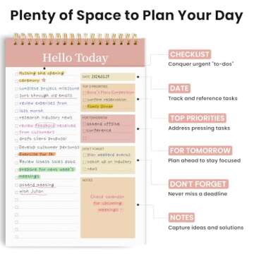 ZOTIA To Do List Notepad - To Do List Notebook with 52 Undated Sheets（6.5"×9.8"）, Daily To Do List Planner Perfect for Office, Home and School, Helps to Keep Track of Tasks - Pink