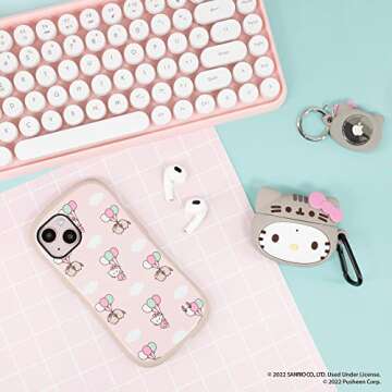 iFace Cute AirPods 3 Case - Hello Kitty x Pusheen Silicone Character Figure Cover [Keychain Clip Included] [Wireless Charging Compatible]