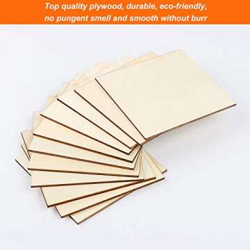CertBuy 50 Pcs Unfinished 4x4 Wood Pieces for Crafts