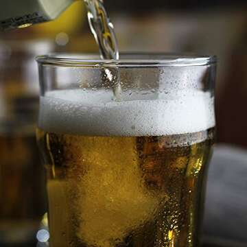 Pint Glass,British Style Imperial Beer Glasses(Set of 4),English Pub style Ale glassware,Unique Design Lager Drinking Glasses,Easy Stacking in The Cupboard (18 oz Set of 4)