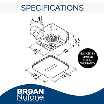 Broan-NuTone AE110LK LED Ventilation Fan with CleanCover