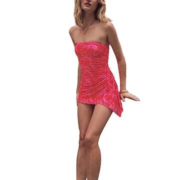 Chic Y2K Floral Bodycon Tube Mini Dress for Summer Fun