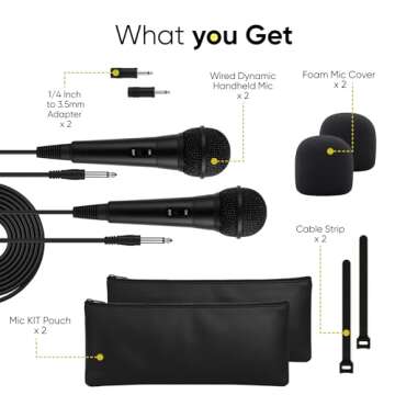 Bowens 2-Pack Wired Dynamic Microphones for Singing