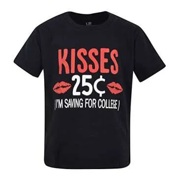 Unique Baby Valentine's Day Shirt for Kids - 25 Cent Kisses