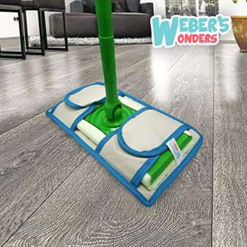 Set of 3 Microfiber Weber’s Wonders Prime Mop Pads - Washable - Reusable - Durable - Works with Swiffer and ReadyMop Heads