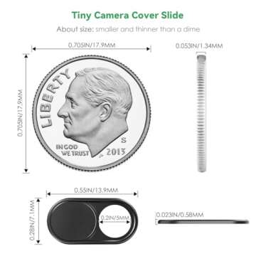 CloudValley Webcam Cover Slide[2-Pack], 0.023 Inch Ultra-Thin Metal Web Camera Cover for Macbook Pro...