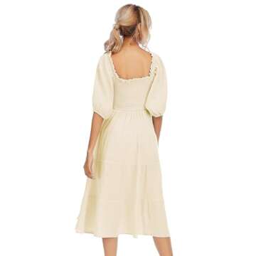 Stylish R.Vivimos Off Shoulder Cotton Midi Dress for Summer
