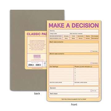 1-Count Knock Knock Make a Decision Pads, Checklist Funny Office Notepads, 6 x 9-inches each (Pastel...