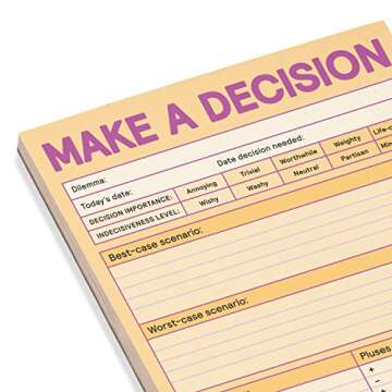 1-Count Knock Knock Make a Decision Pads, Checklist Funny Office Notepads, 6 x 9-inches each (Pastel)