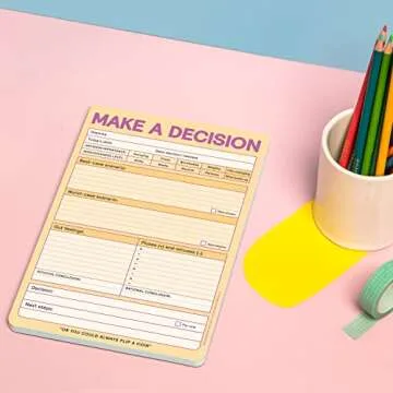 1-Count Knock Knock Make a Decision Pads, Checklist Funny Office Notepads, 6 x 9-inches each (Pastel)