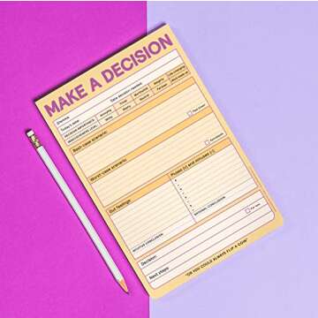 1-Count Knock Knock Make a Decision Pads, Checklist Funny Office Notepads, 6 x 9-inches each (Pastel)
