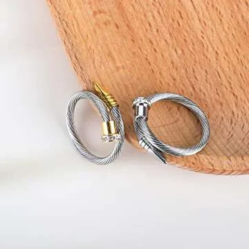 FOCUSTEEL Cuff Pearl Ring Adjustable 70mm-90mm