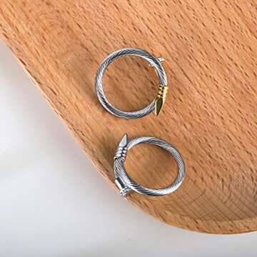 FOCUSTEEL Cuff Pearl Ring Adjustable 70mm-90mm