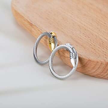 FOCUSTEEL Cuff Pearl Ring Adjustable 70mm-90mm