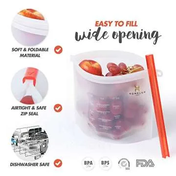 Durable HOMELUX THEORY Reusable Silicone Bags Set